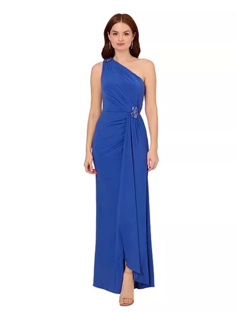 Adrianna Papell - Women's Draped One-Shoulder Jersey Gown - US 8